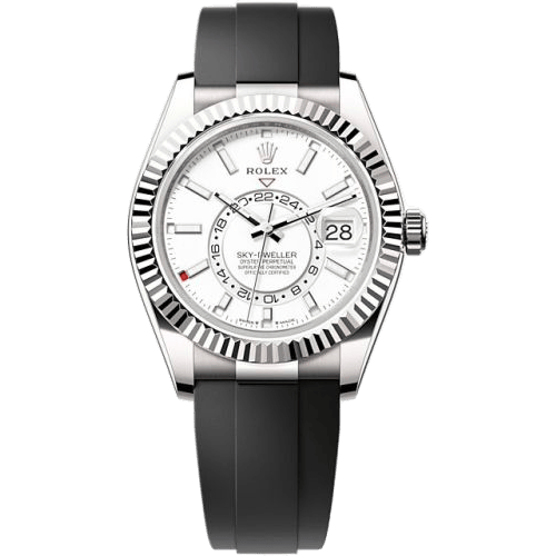 Sky-Dweller White Gold / White / OysterFlex