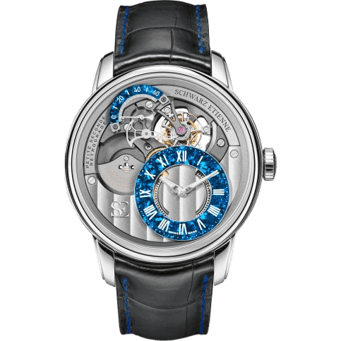 Schwarz Etienne La Chaux-de-Fonds Petite Seconde Rétrograde Tourbillon White Gold / Blue Opal WCF22TSE03WG01AA