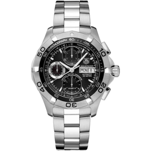 Aquaracer 300M Calibre 16 Day-Date COSC Stainless Steel / Black / Bracelet