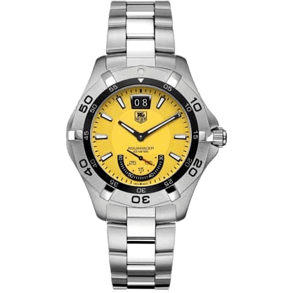 Aquaracer 300M Big Date 41 Stainless Steel / Yellow / Bracelet
