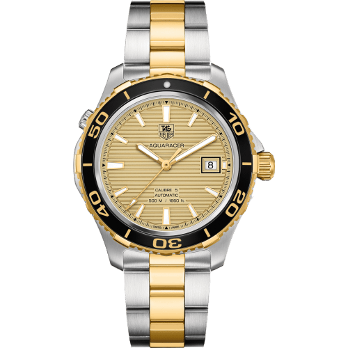 TAG Heuer Aquaracer 500M Calibre 5 41 Stainless Steel / Yellow Gold / Champagne / Bracelet WAK2121.BB0835