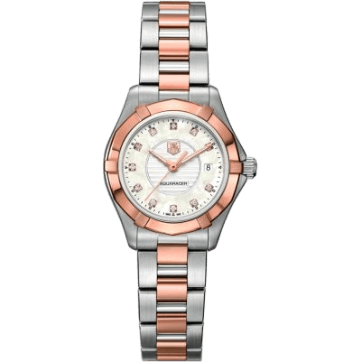 TAG Heuer Aquaracer 300M Quartz 27 Stainless Steel / Rose Gold / MOP - Diamond / Bracelet WAP1451.BD0837