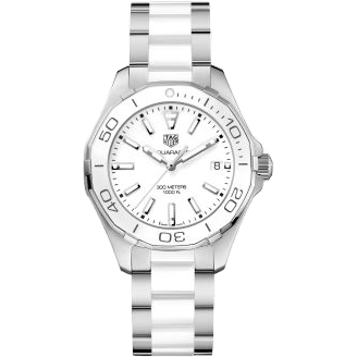TAG Heuer Aquaracer 300M Quartz 35 Stainless Steel / White / Bracelet WAY131B.BA0914