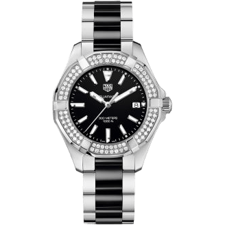 TAG Heuer Aquaracer 300M Quartz 35 Stainless Steel / Diamond / Black / Bracelet WAY131E.BA0913