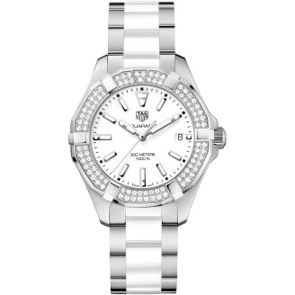 TAG Heuer Aquaracer 300M Quartz 35 Stainless Steel / Diamond / White / Bracelet WAY131F.BA0914