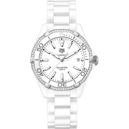 Aquaracer 300M 35 Ceramic / Diamond / White / Bracelet