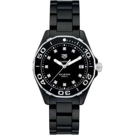 Aquaracer 300M 35 Ceramic / Black - Diamond / Bracelet