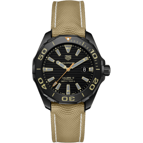 Aquaracer 300M Calibre 5 41 Titanium PVD / Black - Sand / Nylon