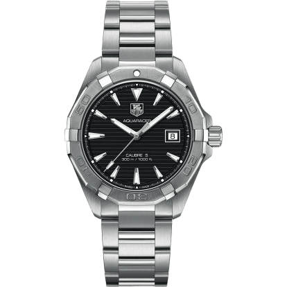 Aquaracer 300M Calibre 5 40.5 Stainless Steel / Black / Bracelet