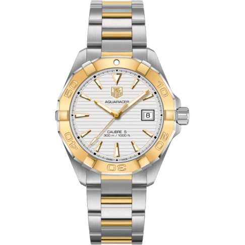 Aquaracer 300M Calibre 5 40.5 Stainless Steel / Yellow Gold / Silver / Bracelet