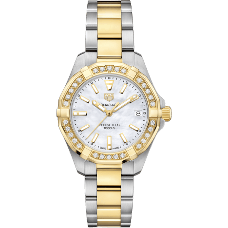 TAG Heuer Aquaracer 300M Quartz 32 Stainless Steel / Yellow Gold / Diamond / MOP / Bracelet WBD1321.BB0320