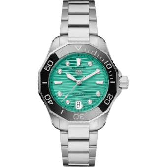 TAG Heuer Aquaracer Professional 300 36 Stainless Steel / Turquoise - Diamond / Bracelet WBP231K.BA0618