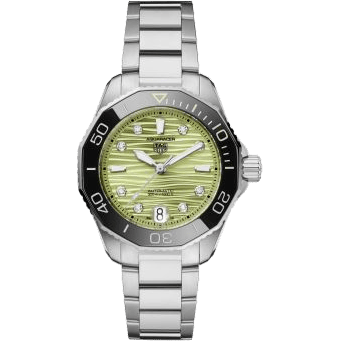 TAG Heuer Aquaracer Professional 300 36 Stainless Steel / Pastel Green - Diamond / Bracelet WBP231L.BA0618