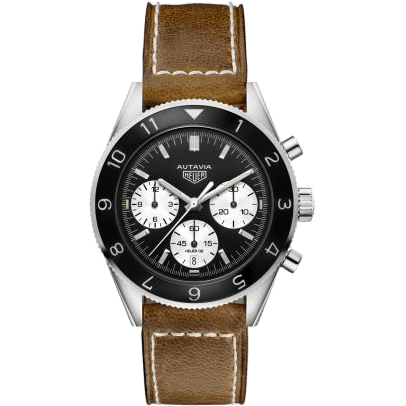 Autavia Heuer 02 Stainless Steel / Inverted Panda / Strap