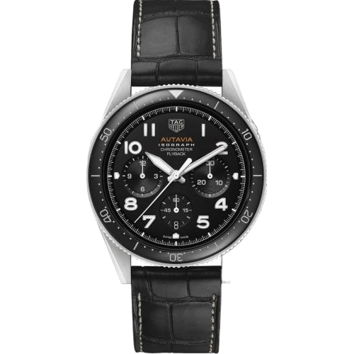 Autavia Heuer 02 Isograph Stainless Steel / Black / Strap