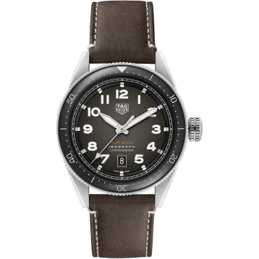 Autavia Isograph Calibre 5 Stainless Steel / Black / Leather