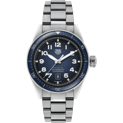 Autavia Calibre 5 Stainless Steel / Blue / Bracelet