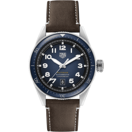 Autavia Calibre 5 Stainless Steel / Blue / Leather