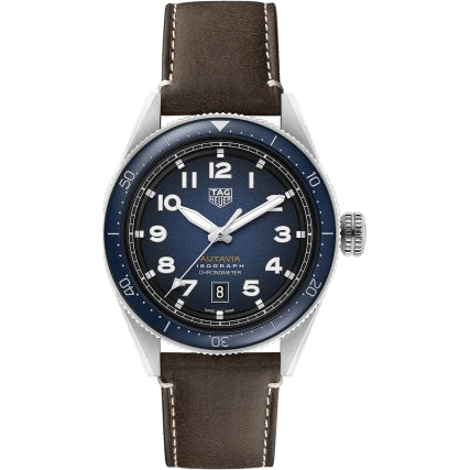 Autavia Isograph Calibre 5 Stainless Steel / Blue / Leather