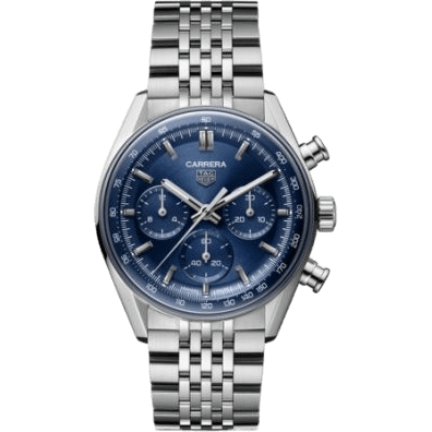 Carrera Chronograph Glass Box 41 Stainless Steel / Blue