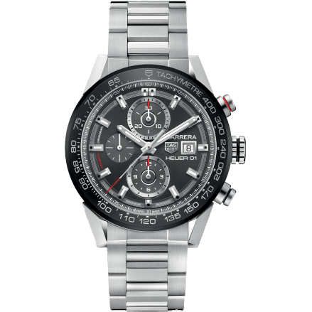 TAG Heuer Carrera Calibre Heuer 01 43 Stainless Steel / Grey / Bracelet CAR201W.BA0714