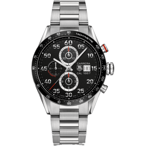 Carrera Calibre 1887 43 Stainless Steel / Black / Bracelet
