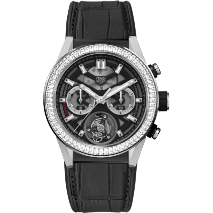 TAG Heuer Carrera Calibre Heuer 02T 45 Chronograph Tourbillon Titanium / Stainless Steel / Baguette / Alligator CAR5A81.FC6377