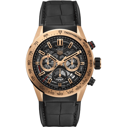 TAG Heuer Carrera Calibre Heuer 02 45 Rose Gold / Skeleton / Alligator CBG2A51.FC6450