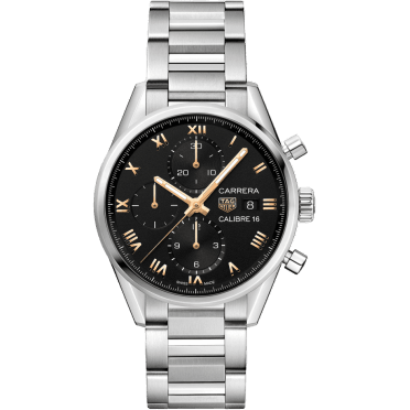 Calibre 16 41 Stainless Steel / Black - Roman / Bracelet