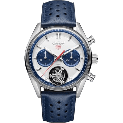 Carrera Chronograph Tourbillon Glass Box Stainless Steel / White