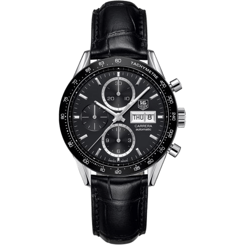 Carrera Calibre 16 Day Date 41 Stainless Steel / Black / Alligator