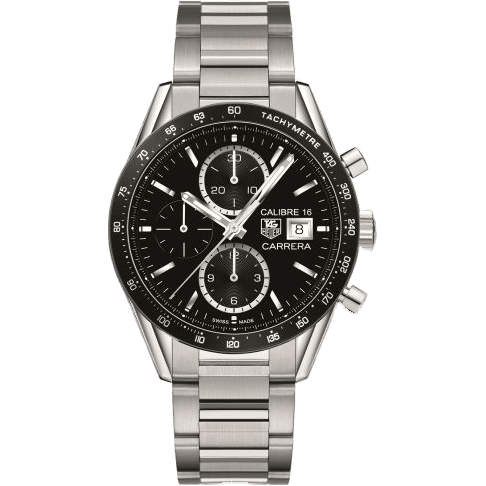 Carrera Calibre 16 41 Stainless Steel / Black / Bracelet