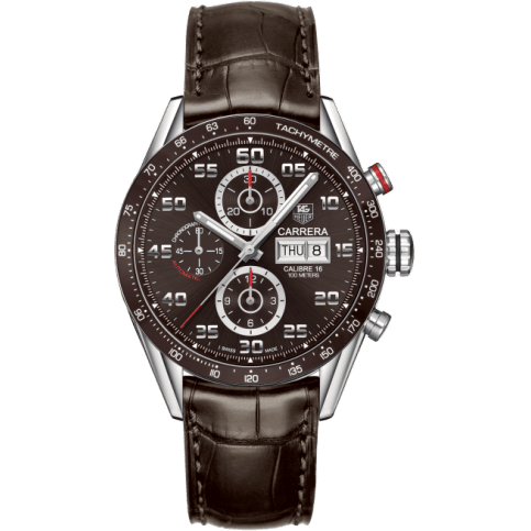 TAG Heuer Carrera Calibre 16 Day Date 43 Stainless Steel / Brown / Alligator CV2A1S.FC6236