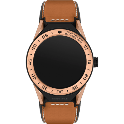 Carrera Connected Modular 45 Black Titanium / Rose Gold / Brown Calf