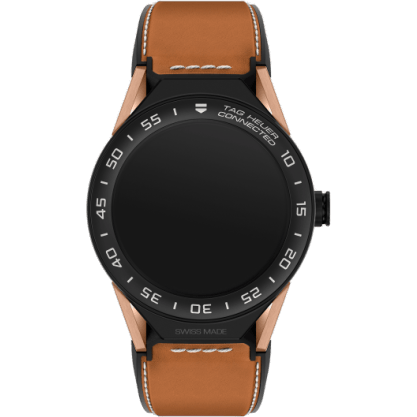 Carrera Connected Modular 45 Black Titanium / Rose Gold / Ceramic / Brown Calf