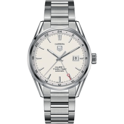 Calibre 7 Twin Time Stainless Steel / Silver / Bracelet