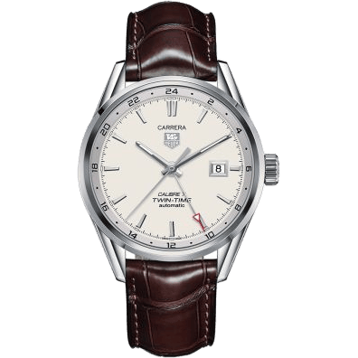 Calibre 7 Twin Time Stainless Steel / Silver / Alligator