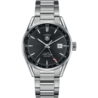 Calibre 7 Twin Time Stainless Steel / Grey / Bracelet
