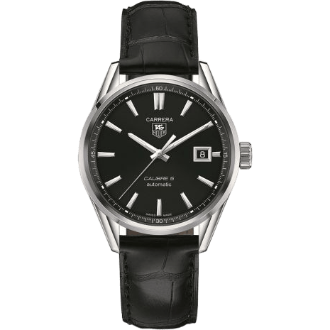 TAG Heuer Carrera Calibre 5 39 Stainless Steel / Black / Alligator WAR211A.FC6180
