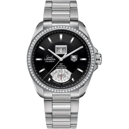 Grand Carrera Calibre 8 RS Grande Date GMT Stainless Steel - Diamond / Black / Bracelet