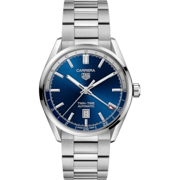 Calibre 7 Twin Time Stainless Steel / Blue / Bracelet