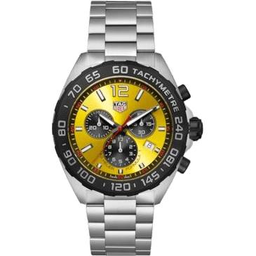 TAG Heuer Formula 1 Quartz Chronograph Stainless Steel / Yellow / Bracelet CAZ101AM.BA0842