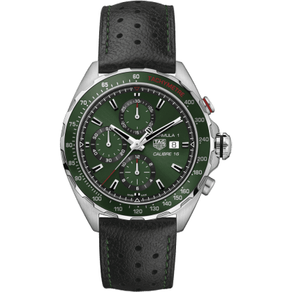 Formula 1 Calibre 16 44 Stainless Steel / Green / Calf