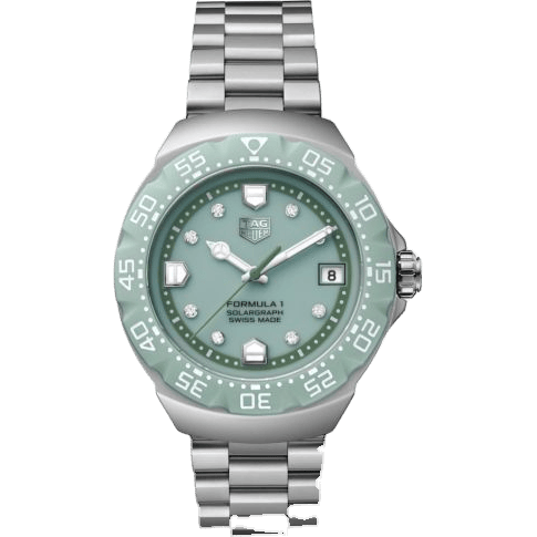 TAG Heuer Formula 1 Solargraph 38 Stainless Steel / Green - Diamond / Bracelet WBY111B.BA0042