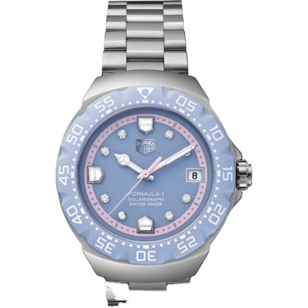 TAG Heuer Formula 1 Solargraph 38 Stainless Steel / Light Blue - Diamond / Bracelet WBY111C.BA0042