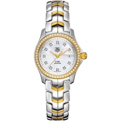 Link Quartz 27 Stainless Steel - Yellow Gold - Diamond / MOP