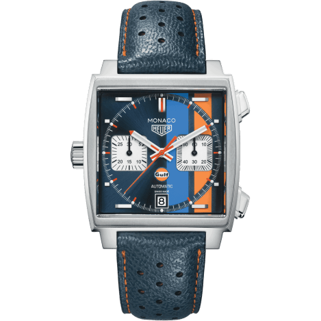 Monaco Calibre 11 Stainless Steel / Blue / Gulf