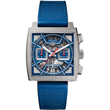 Monaco Calibre Heuer 02 Titanium / Skeleton Racing - Blue