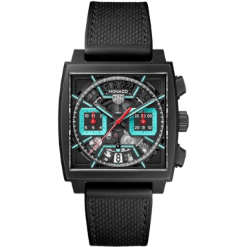 Monaco Calibre Heuer 02 Titanium DLC / Skeleton - Turquoise