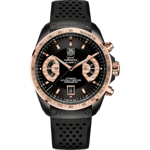 Grand Carrera Calibre 17 RS2 43 PVD / Red Gold / Black / Rubber
